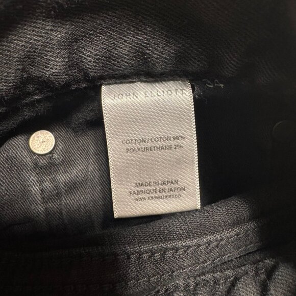 John Elliott Slim Fit Stretch Denim Jeans Faded Black Carbon Mens 34-36 $605 RRP - Picture 15 of 15